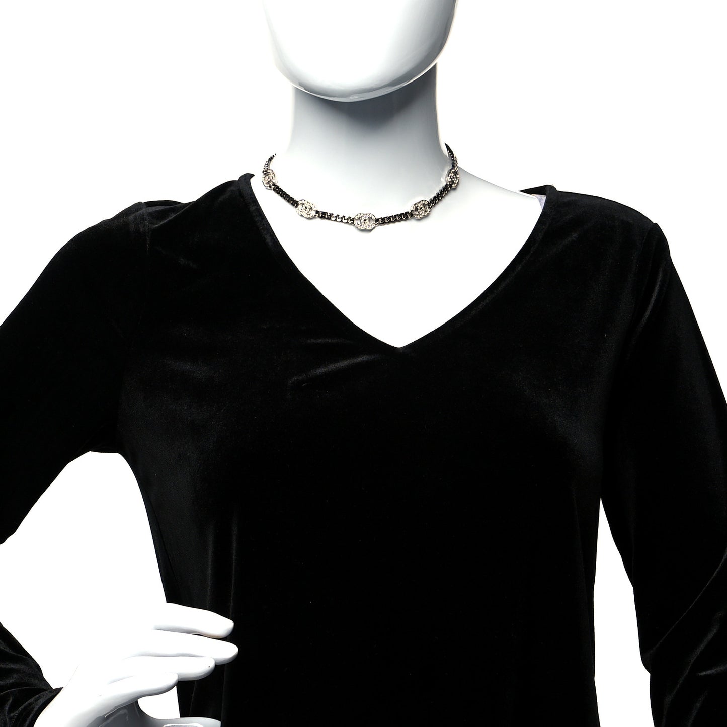 Ruthenium Crystal Chain CC Choker Silver