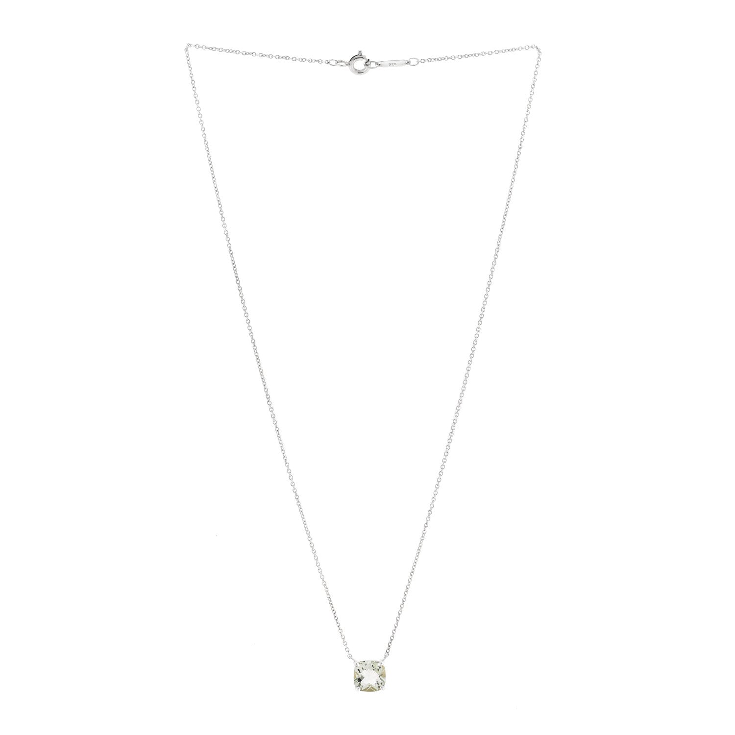 Tiffany Sterling Silver Prasiolite Sparklers Pendant Necklace 3 of 6