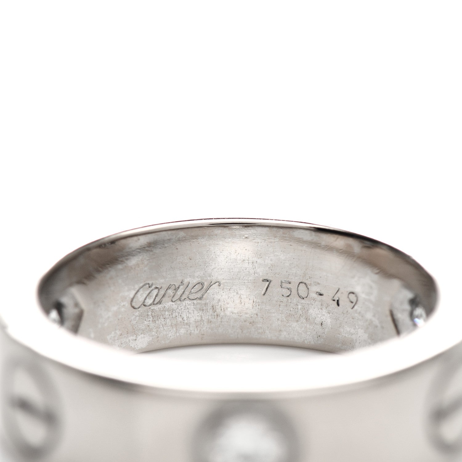 Cartier 18K White Gold 3 Diamond 5.5mm LOVE Ring 49 5 4 of 5