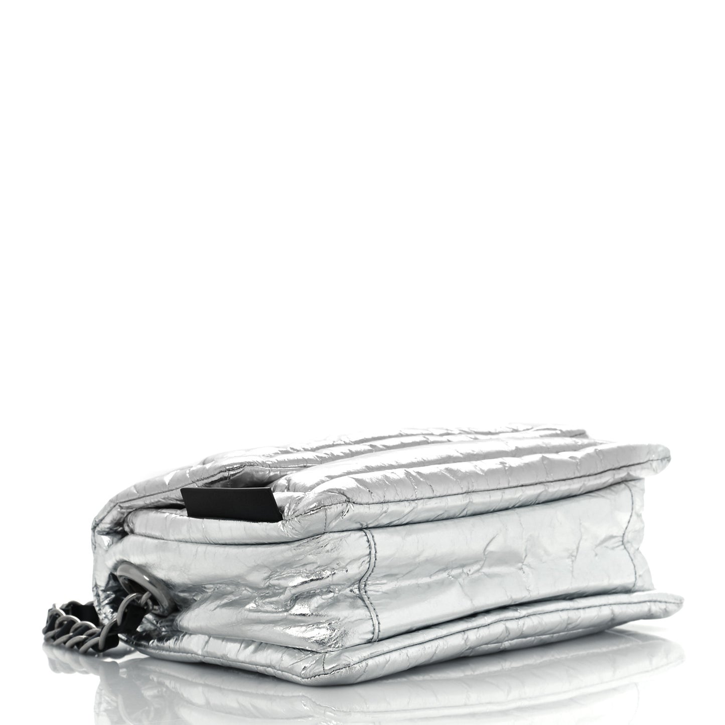 Metallic Lambskin The Pillow Bag Silver