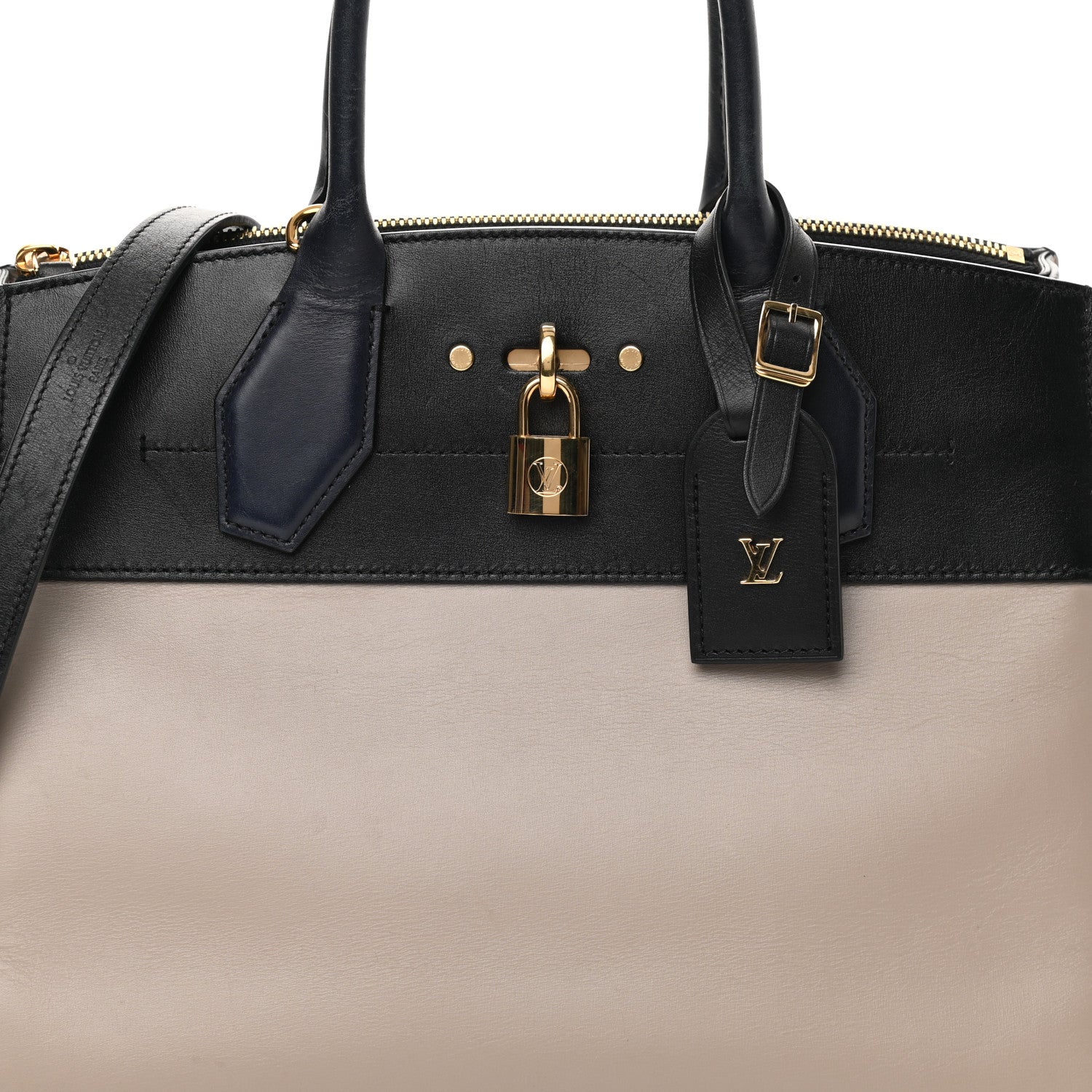 Louis Vuitton Calfskin City Steamer MM Gris Black 10 of 16