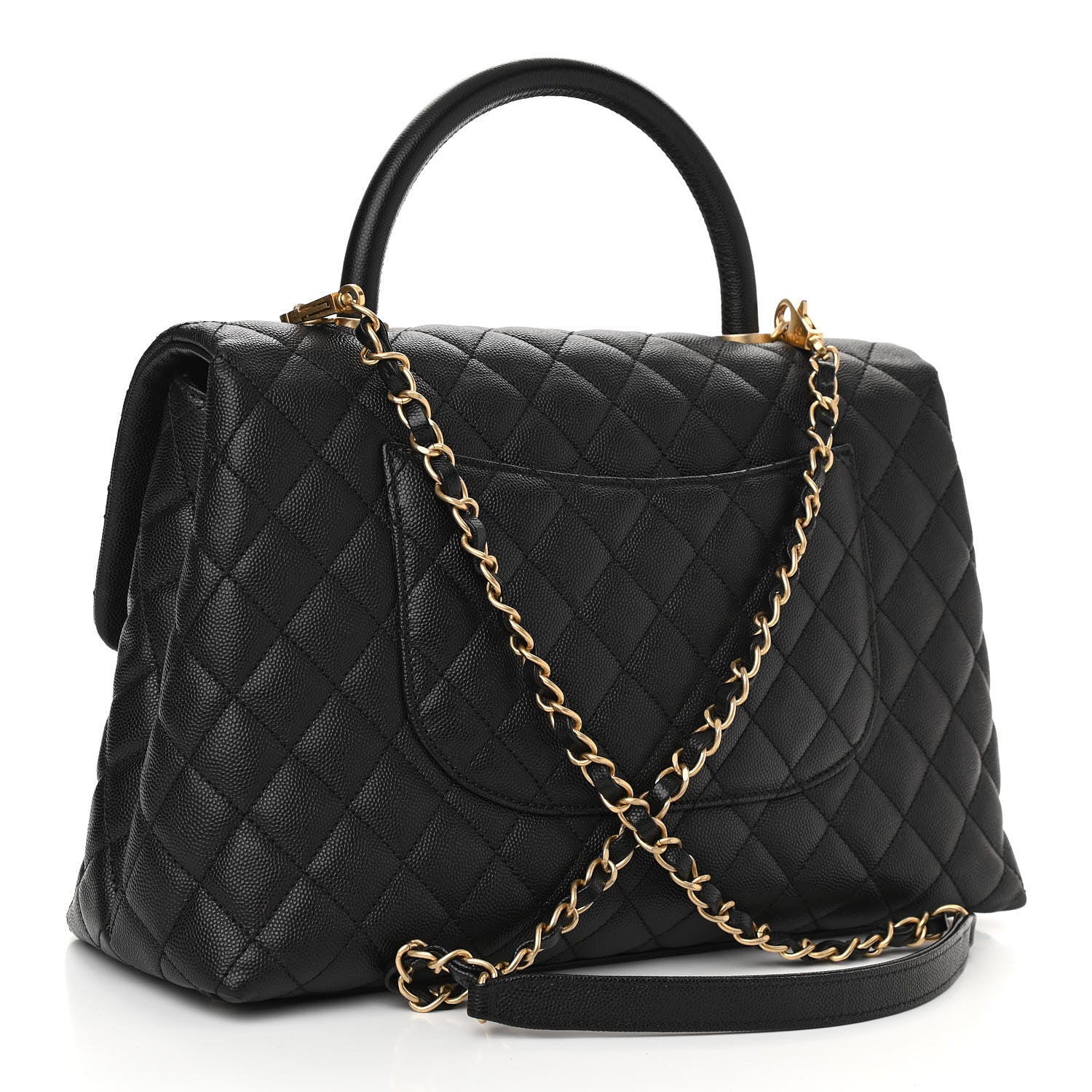 Chanel Caviar Quilted Medium Coco Handle Flap Black 3 of 10