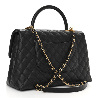Chanel Caviar Quilted Medium Coco Handle Flap Black 3 of 10