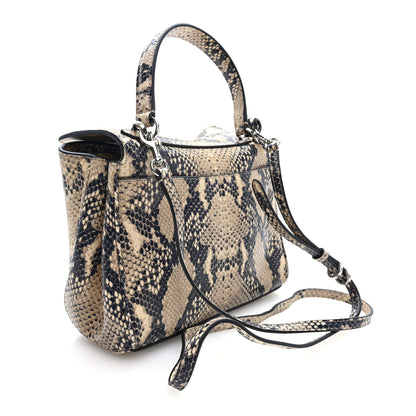 Balenciaga Snakeskin Embossed Calfskin Mini Rodeo Top Handle Handbag Natural 3 of 9