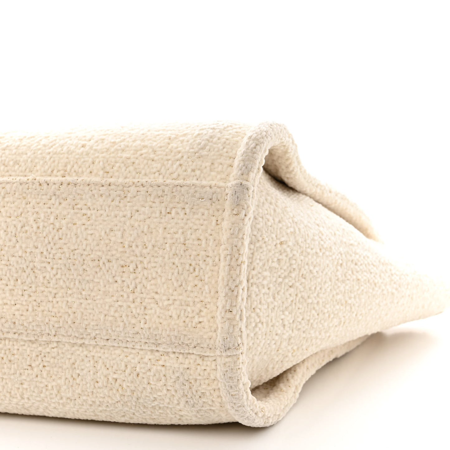 Lurex Boucle Small Deauville Tote Ivory
