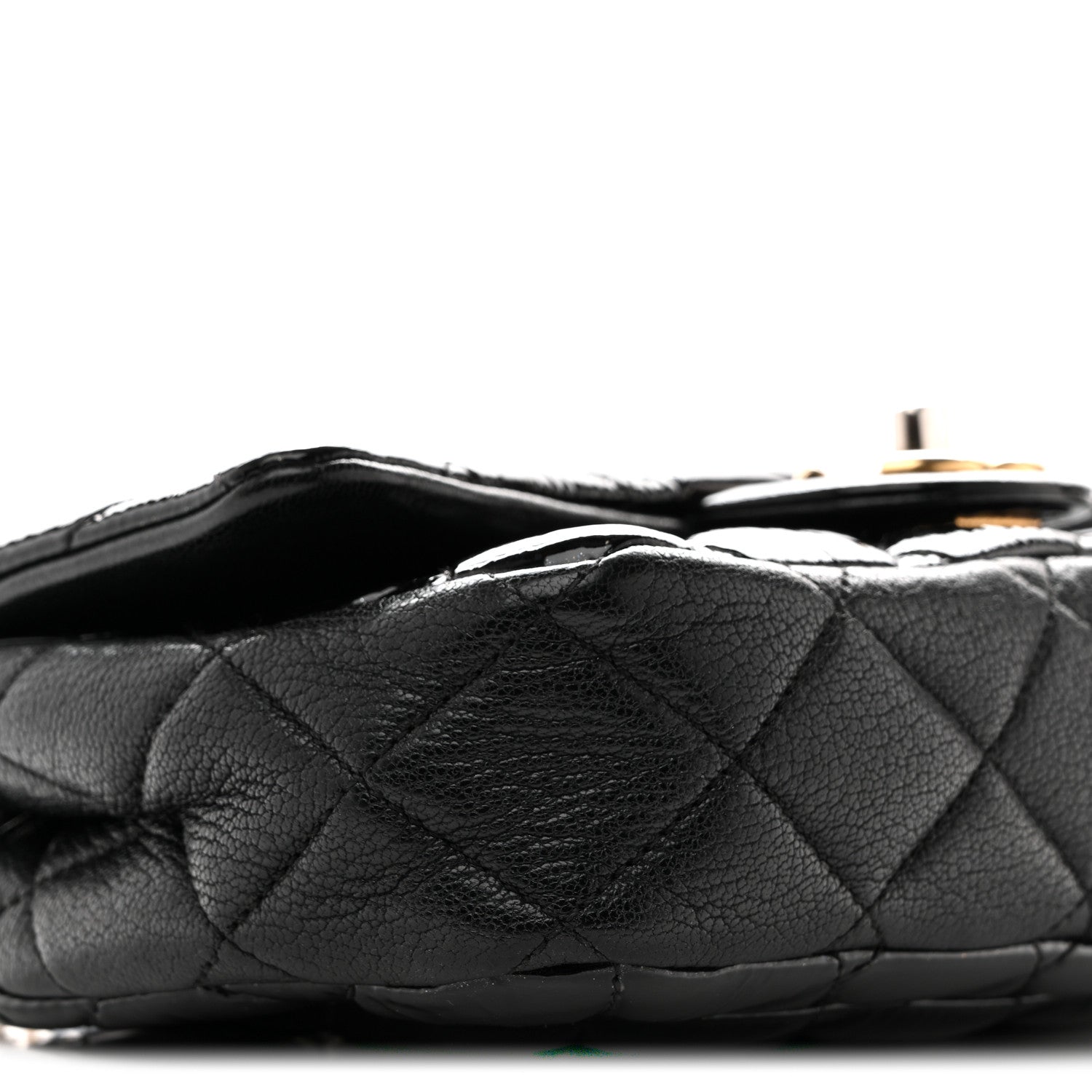 Chanel Patent Goatskin Quilted Small CC Eyelet Flap Black 9 of 13