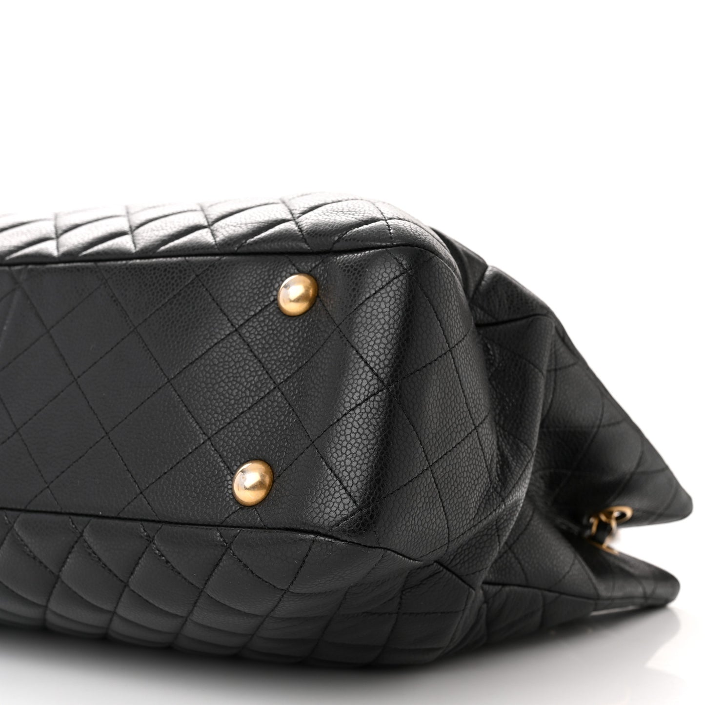 Caviar Quilted Flap Tote Black