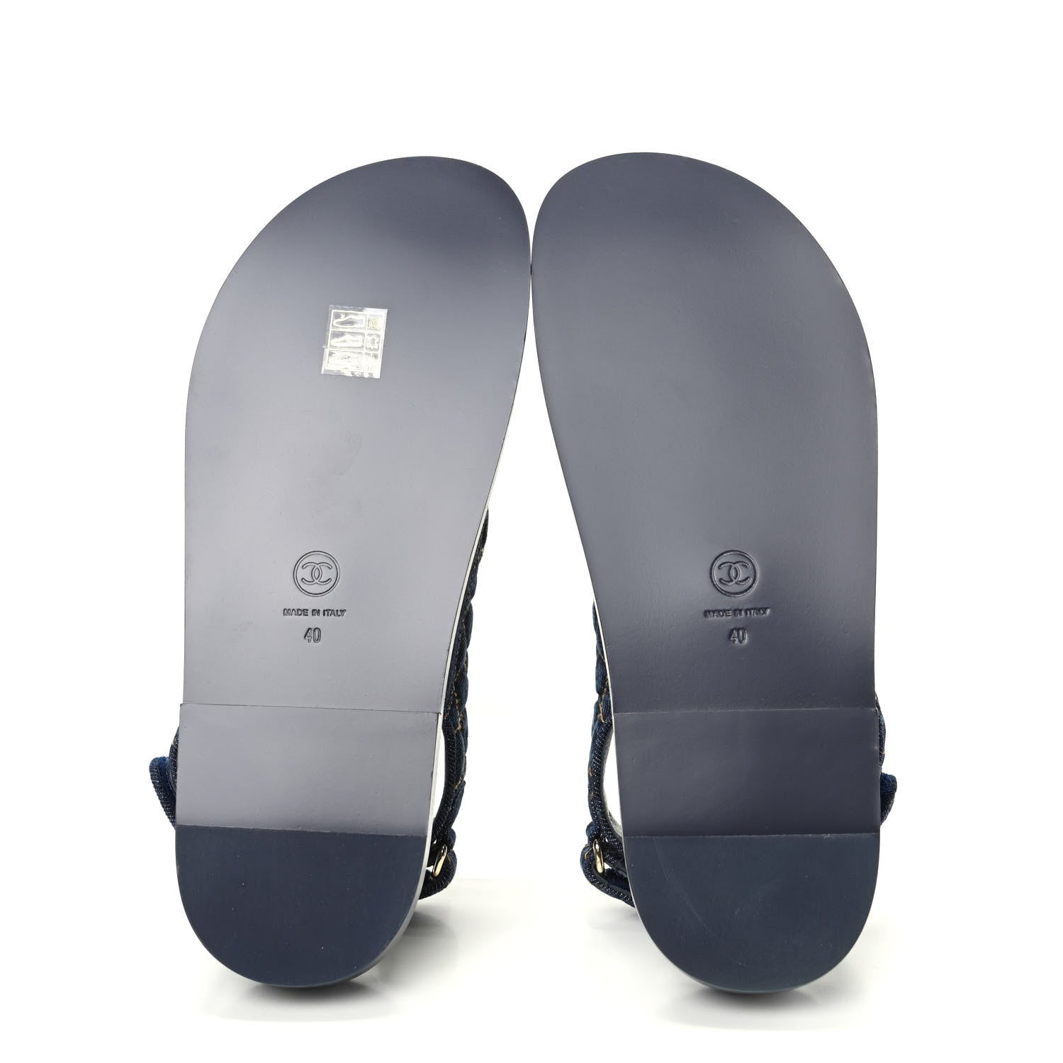 Chanel Denim Velcro Dad Sandals 40 Blue 6 of 11