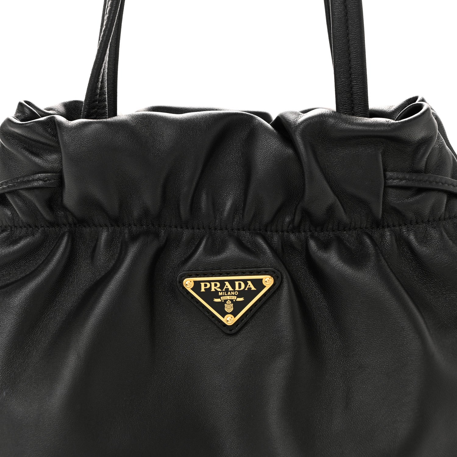 Prada Nappa Drawstring Tote Black 8 of 10