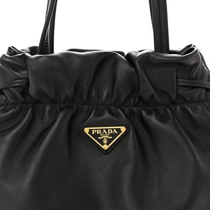 Prada Nappa Drawstring Tote Black 8 of 10