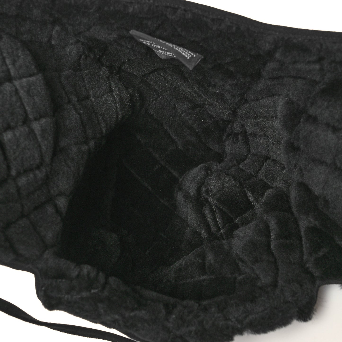 Lambskin Shearling Quilted Hat Black White