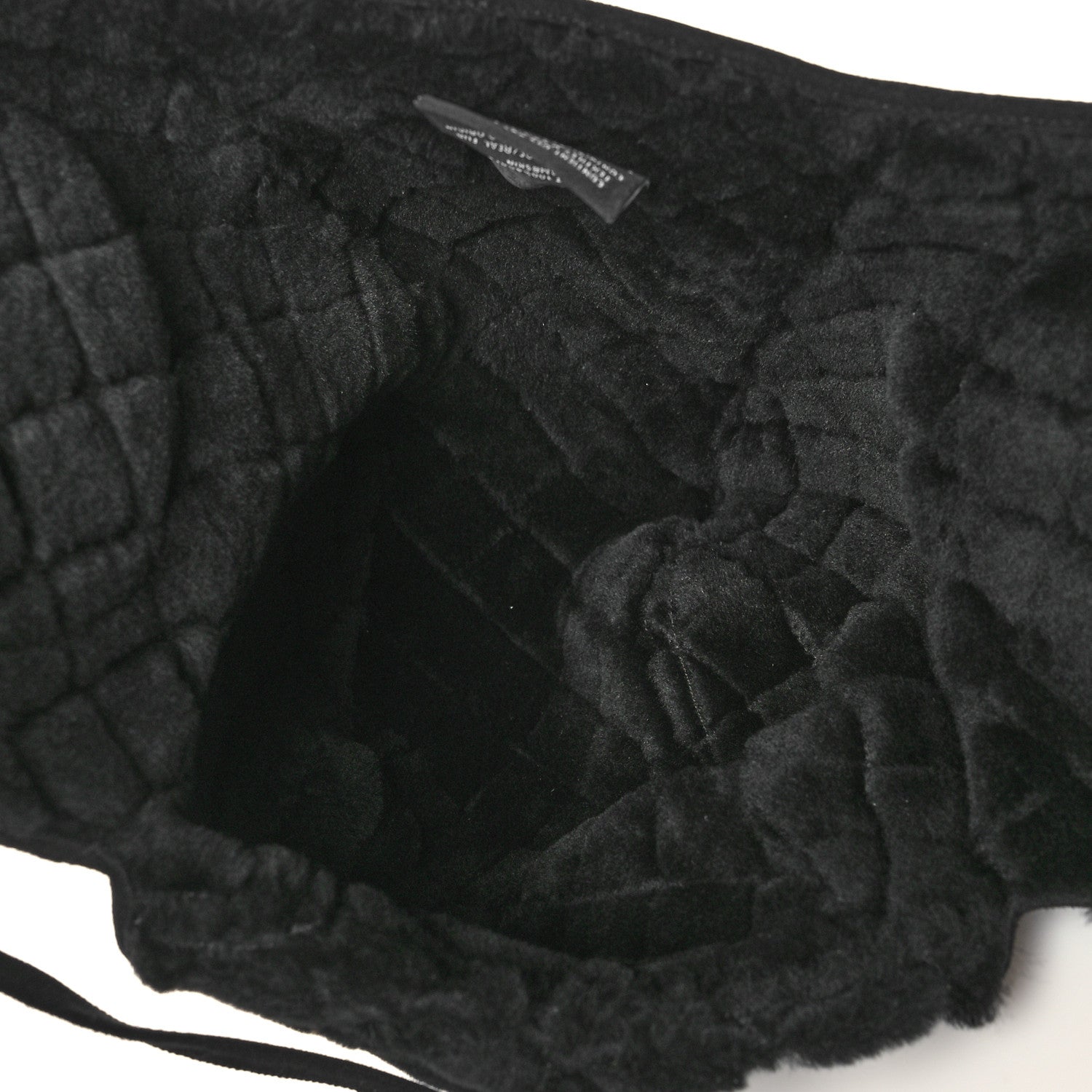 Chanel Lambskin Shearling Quilted Hat Black White 7 of 8