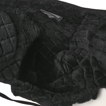 Chanel Lambskin Shearling Quilted Hat Black White 7 of 8