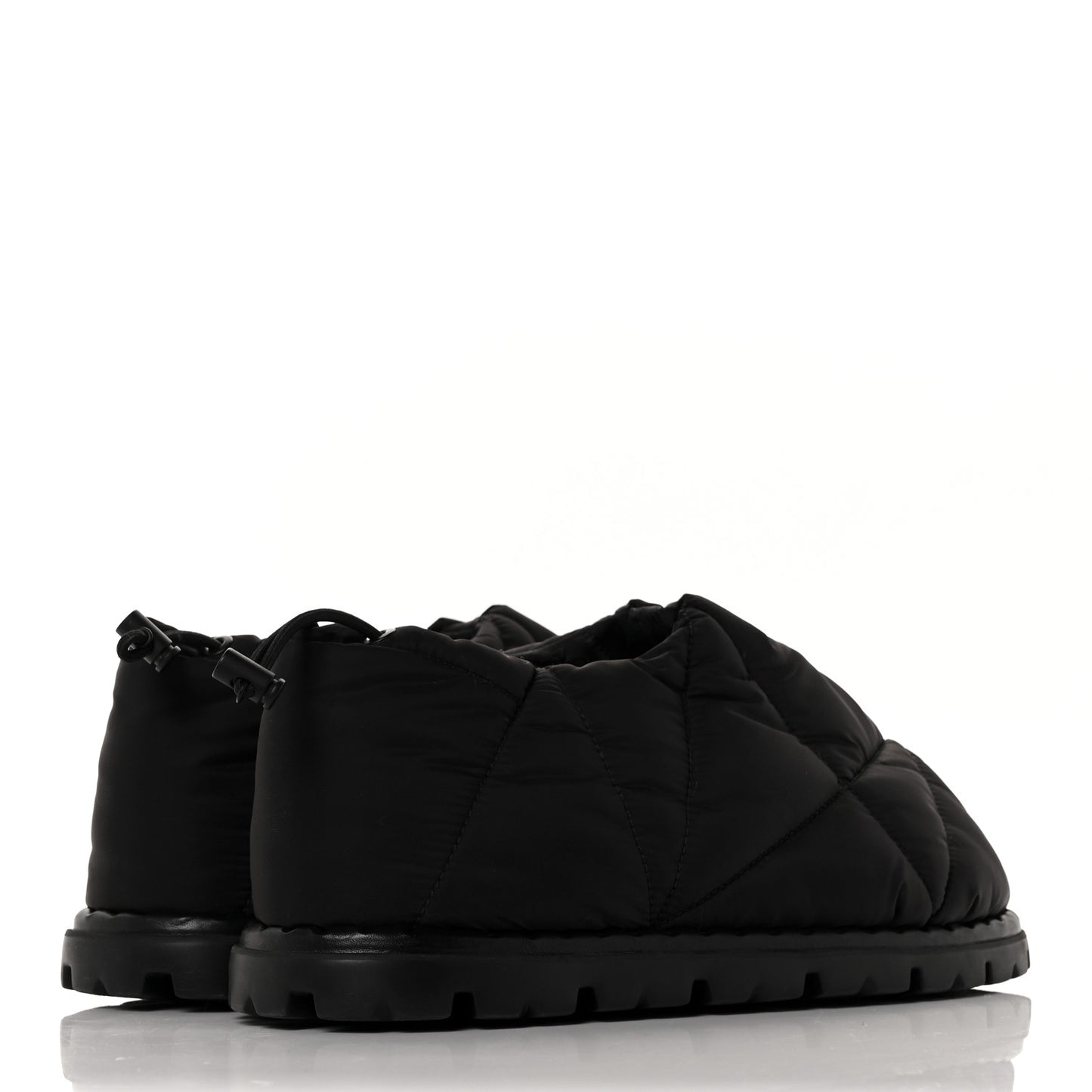 Re-Nylon Piuma Triangle Logo Padded Mens Cinched Slip On Shoes 8 Black
