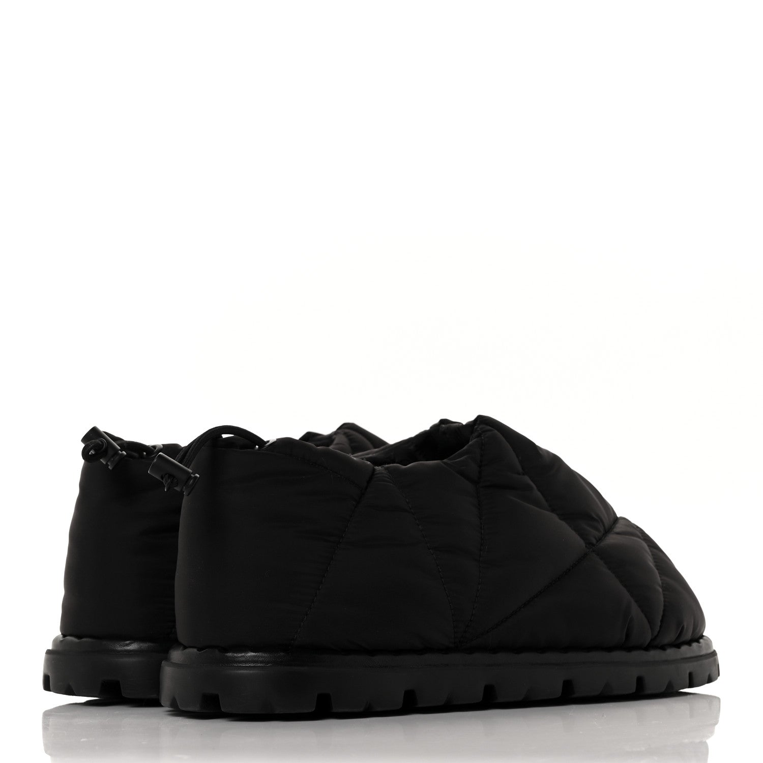 Prada Re-Nylon Piuma Triangle Logo Padded Mens Cinched Slip On Shoes 8 Black 4 of 7