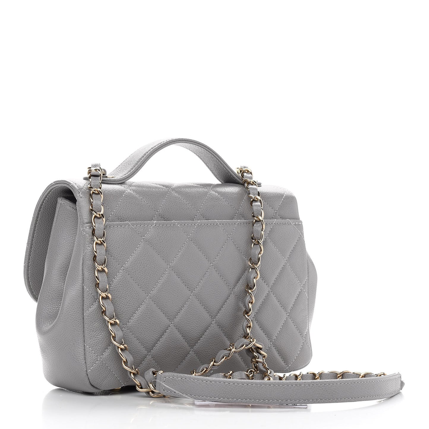 Caviar Quilted Medium Business Affinity Flap Grey