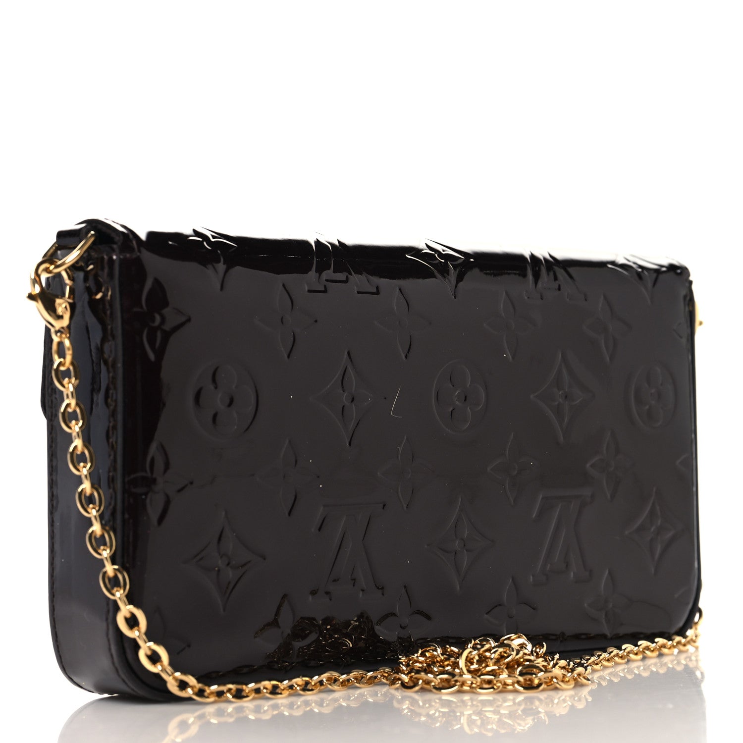 Louis Vuitton Vernis Pochette Felicie Chain Wallet Amarante 4 of 10