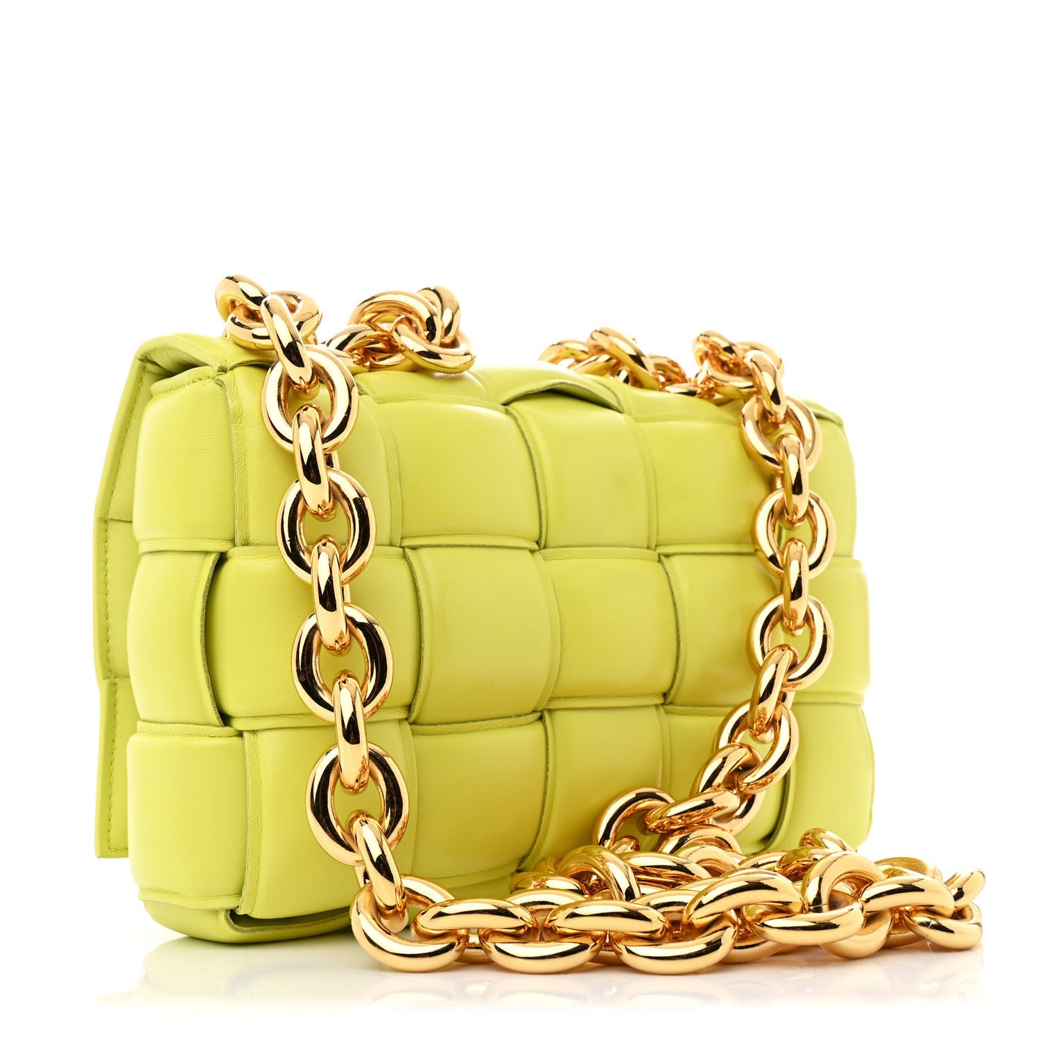 Bottega Veneta Lambskin Maxi Intreccio Padded Chain Cassette Crossbody Bag Kiwi 3 of 11