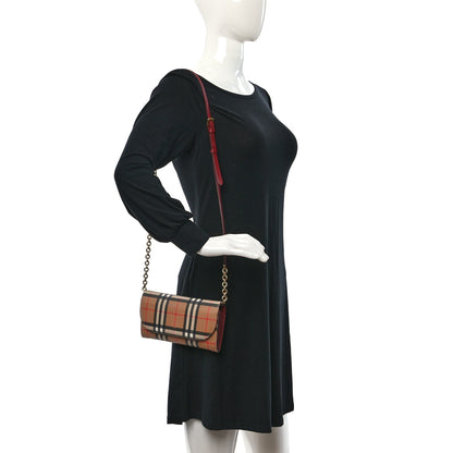 Burberry Vintage Check Henley Wallet On Chain Crimson 2 of 9