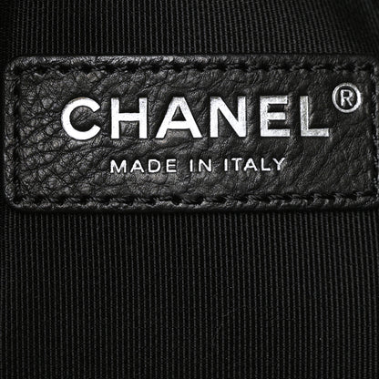 Chanel Caviar Flat Quilted CC Chain Bucket Drawstring Bag Black 6 of 12
