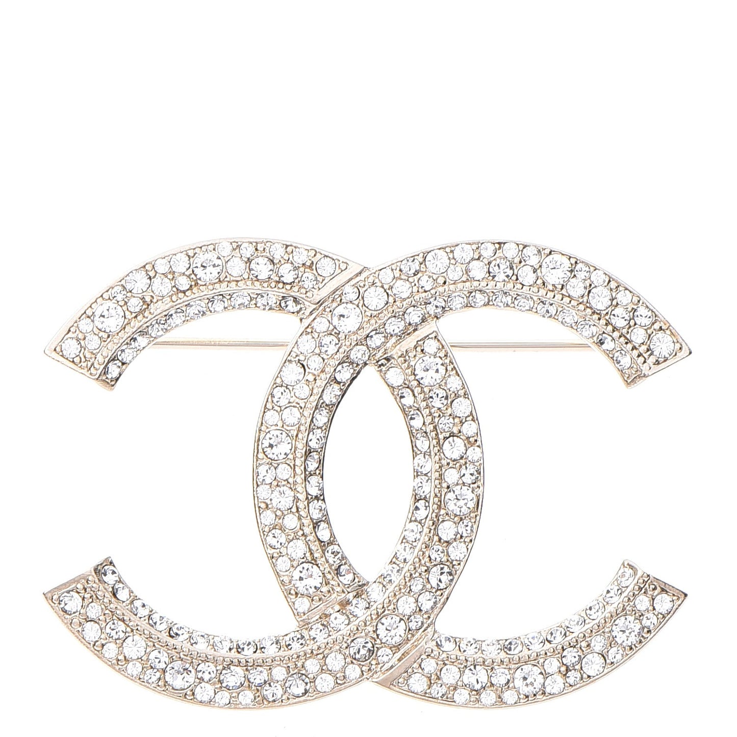 Crystal CC Brooch Light Gold