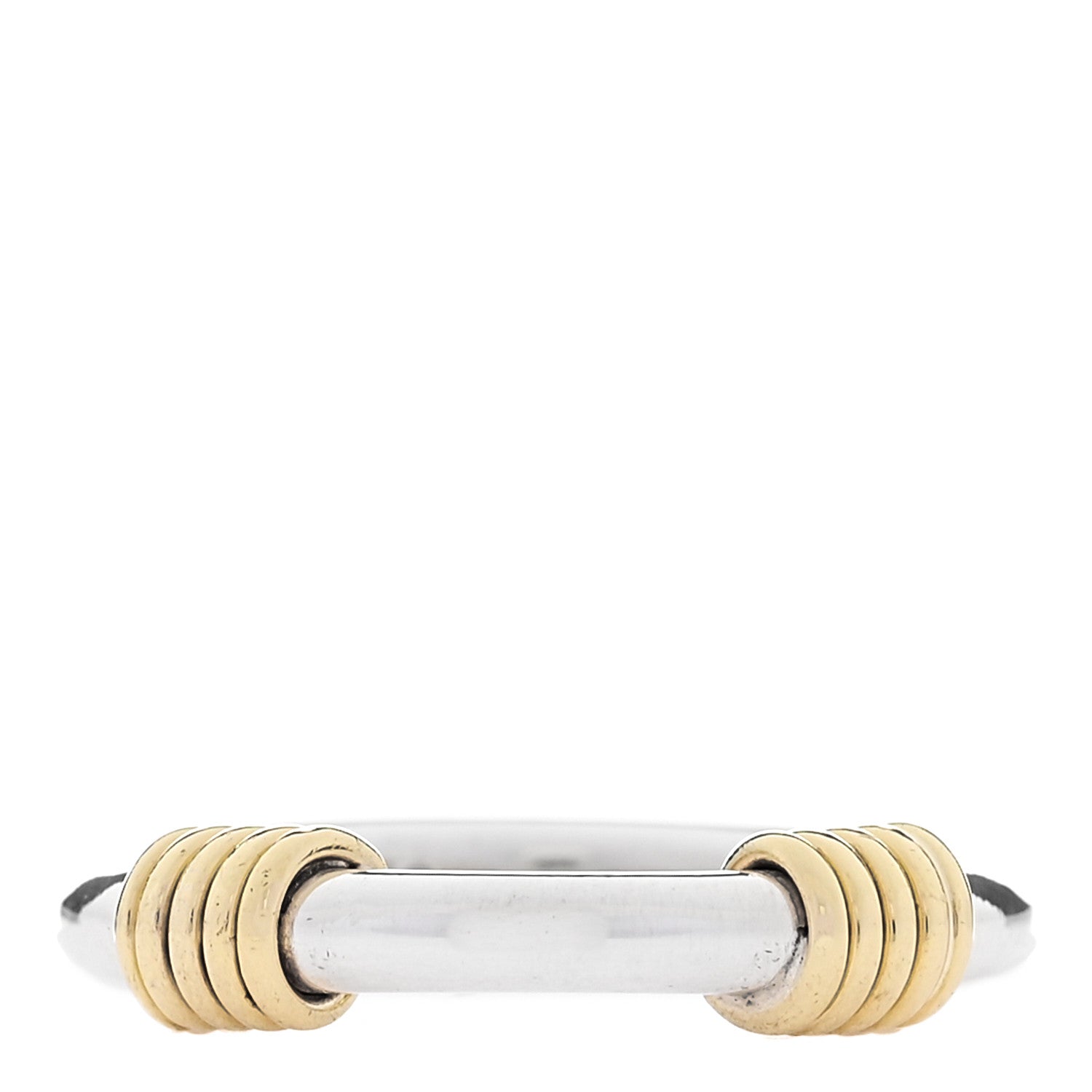 Tiffany Sterling Silver 18K Yellow Gold Coil Band Ring 49 4.75 1 of 4