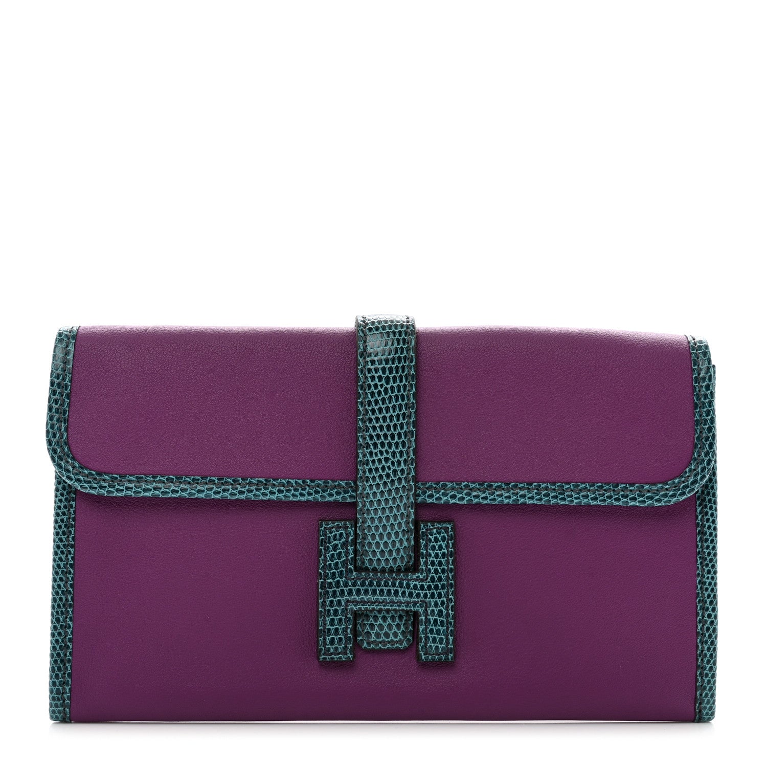 Hermes Swift Lizard Niloticus Jige Duo Anemone Bleu Petrole 1 of 8