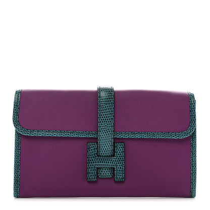 Hermes Swift Lizard Niloticus Jige Duo Anemone Bleu Petrole 1 of 8