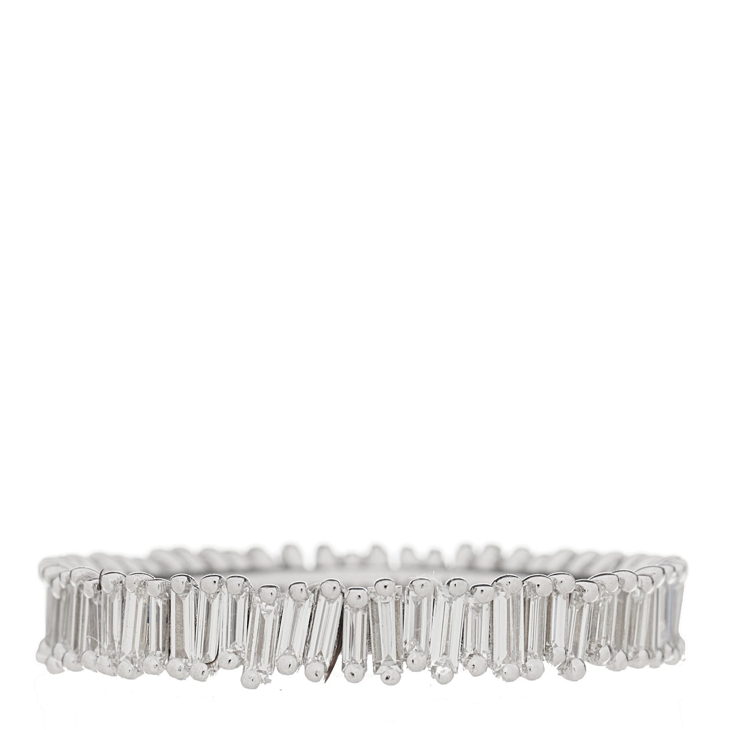 18K White Gold Diamond Classic Eternity Band Ring 52 6