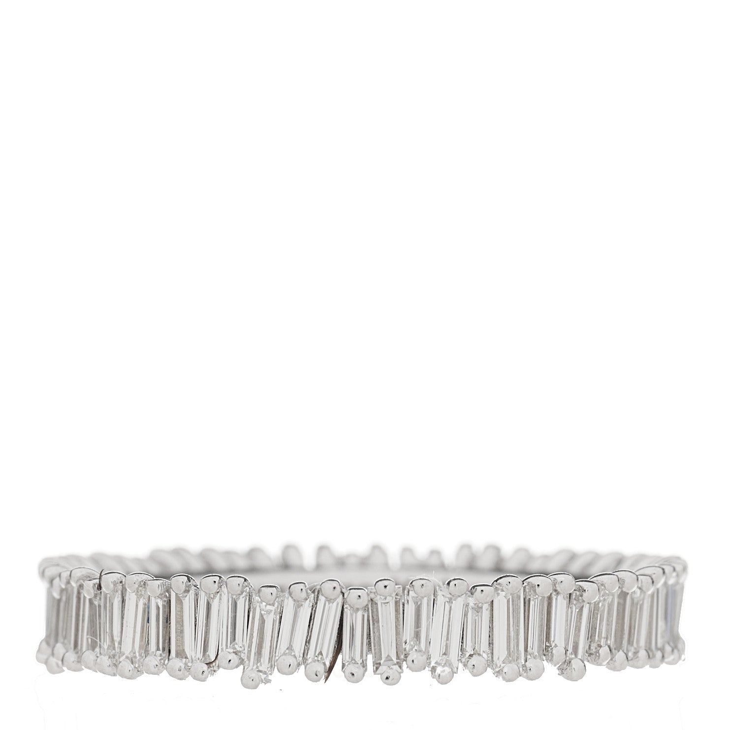 Suzanne Kalan 18K White Gold Diamond Classic Eternity Band Ring 52 6 1 of 5