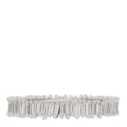 Suzanne Kalan 18K White Gold Diamond Classic Eternity Band Ring 52 6 1 of 5