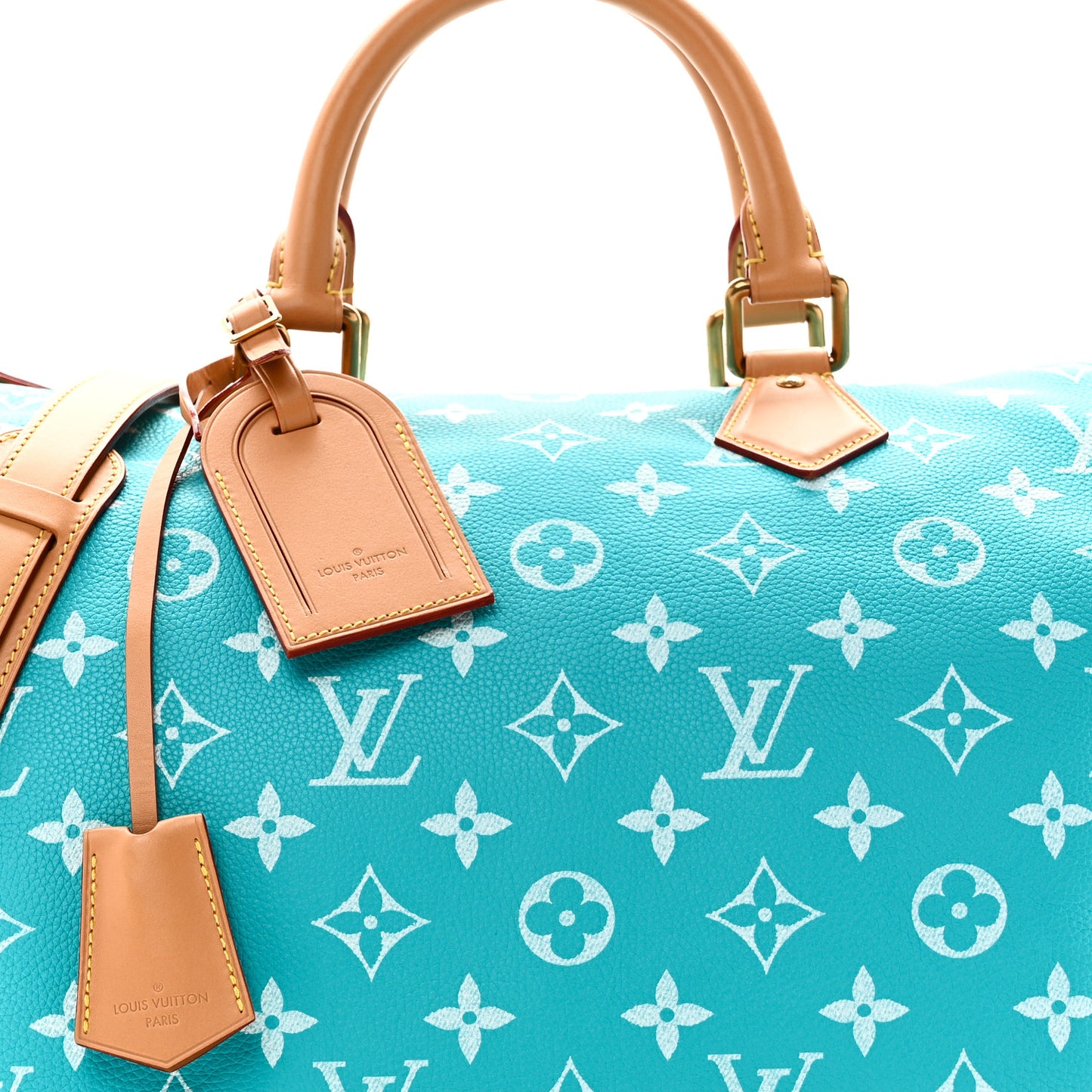 Calfskin Monogram Speedy P9 Bandouliere 40 Turquoise