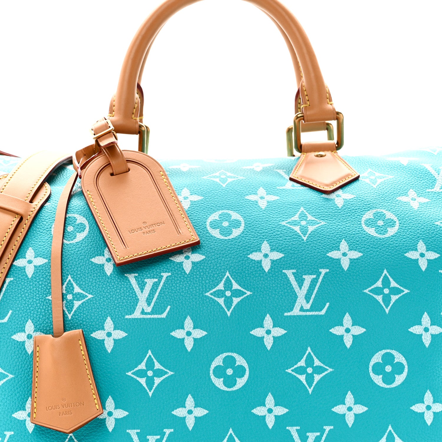 Louis Vuitton Calfskin Monogram Speedy P9 Bandouliere 40 Turquoise 9 of 11
