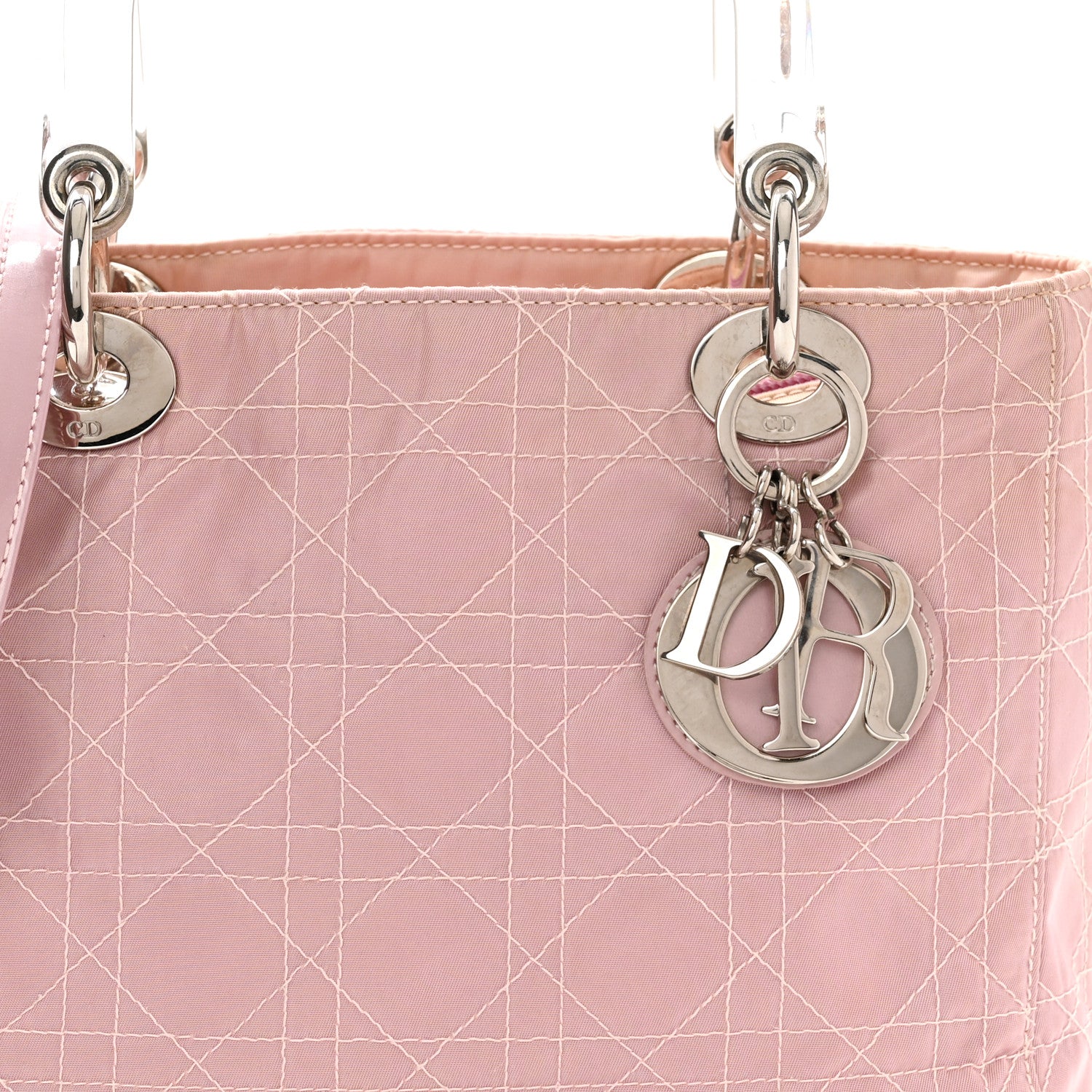 Christian Dior Lucite Nylon Cannage Medium Lady Dior Pink 8 of 10