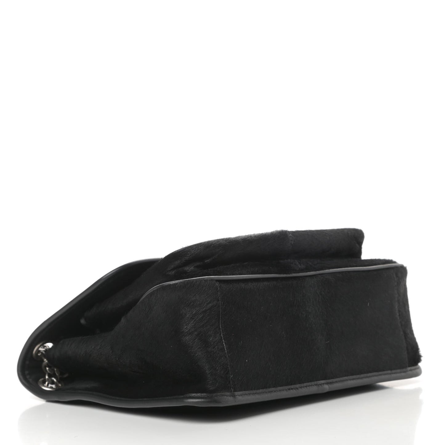 Calf Hair Matelasse Monogram Medium Niki Chain Satchel Black