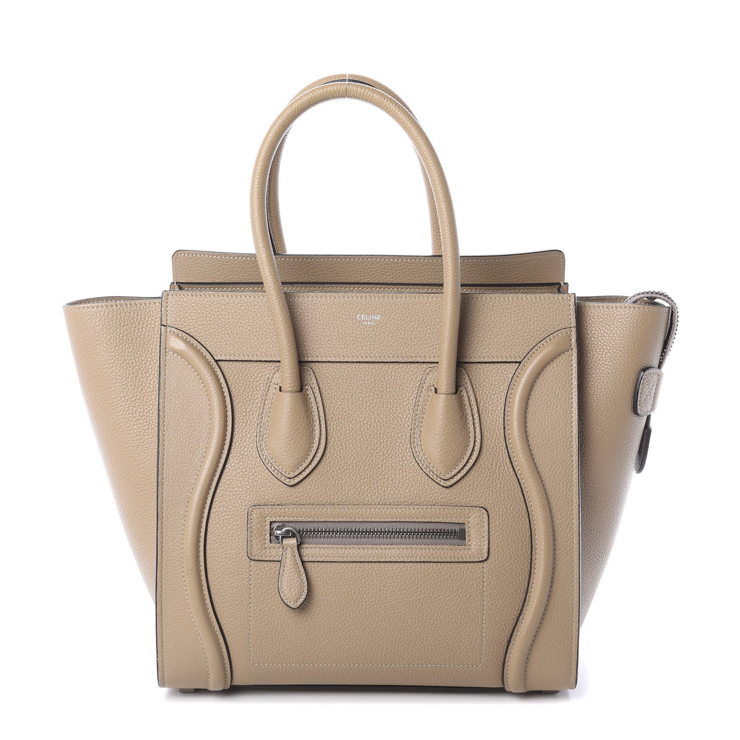 Celine Drummed Calfskin Micro Luggage Dune 1 of 9