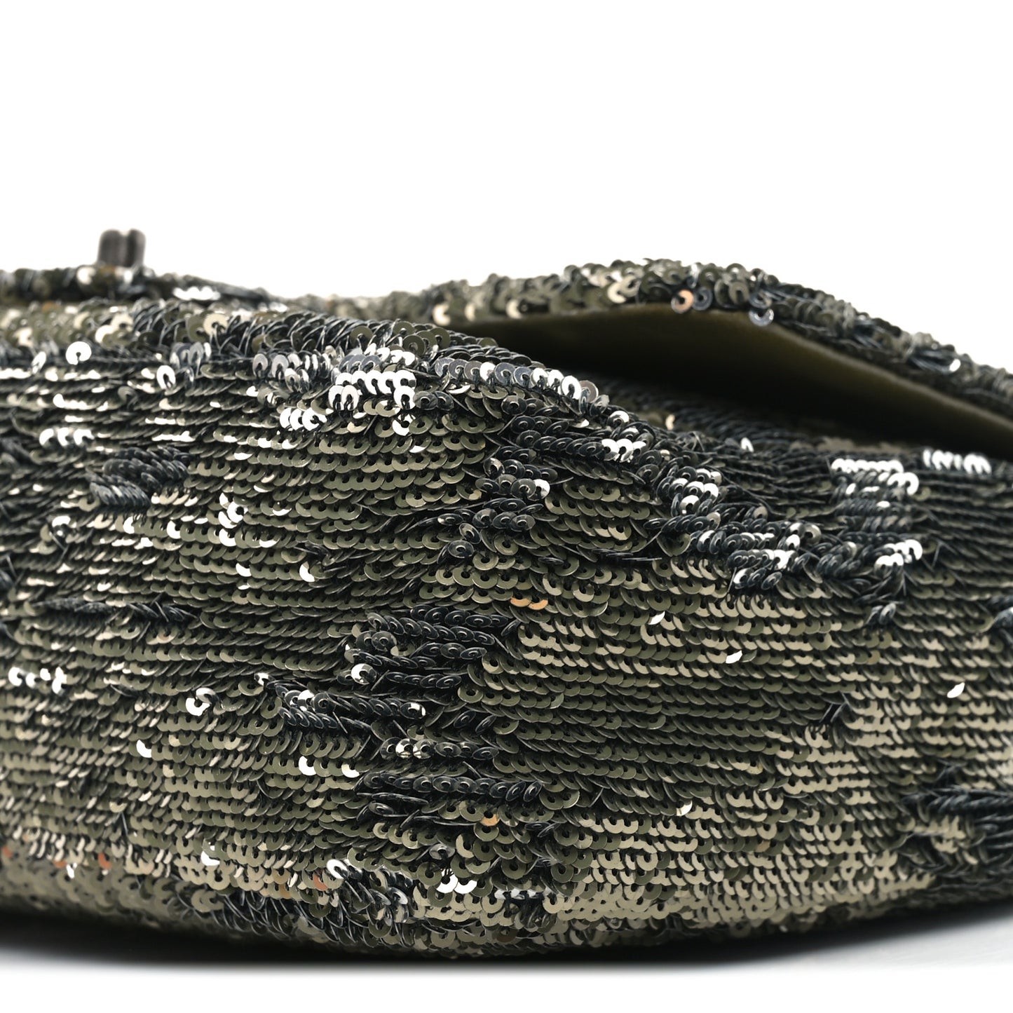 Sequin Coco Cuba Medium Single Flap Khaki