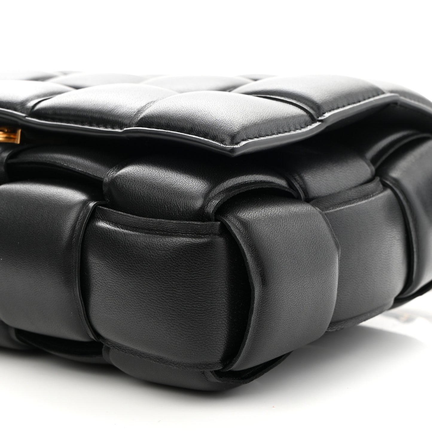 Nappa Maxi Intreccio Padded Cassette Crossbody Bag Black