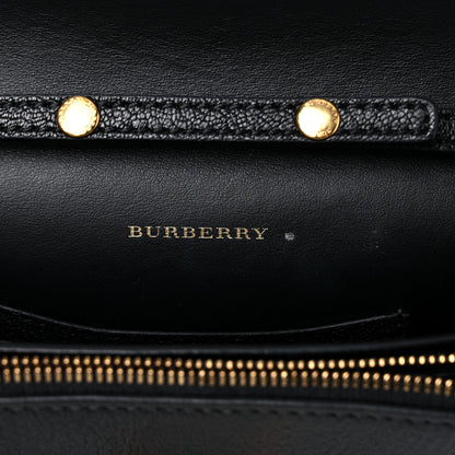 Burberry Goatskin Cotton Canvas Vintage Check D-Ring Mini Bag Black Antique Yellow 5 of 15