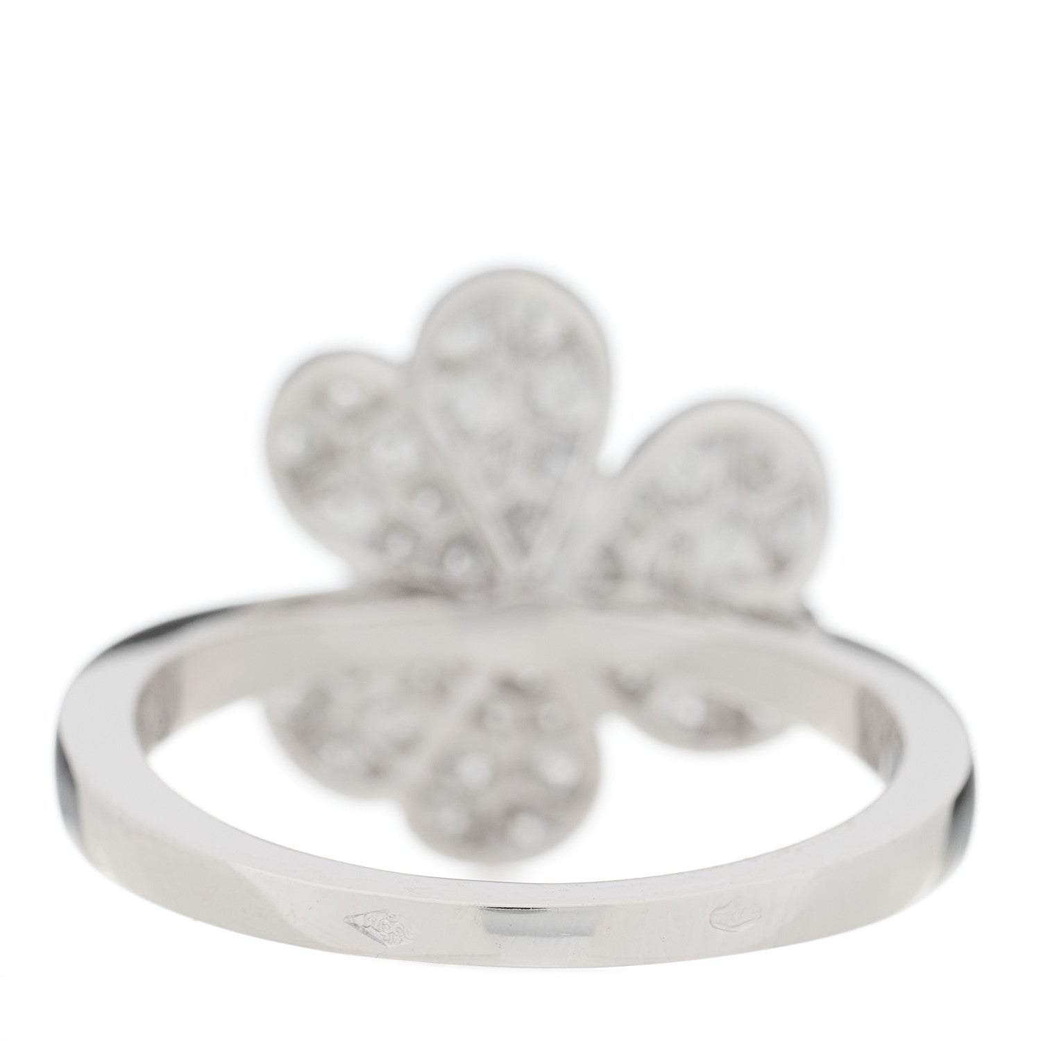 Van Cleef & Arpels 18K White Gold Diamond Small Frivole Ring 57 8 4 of 7