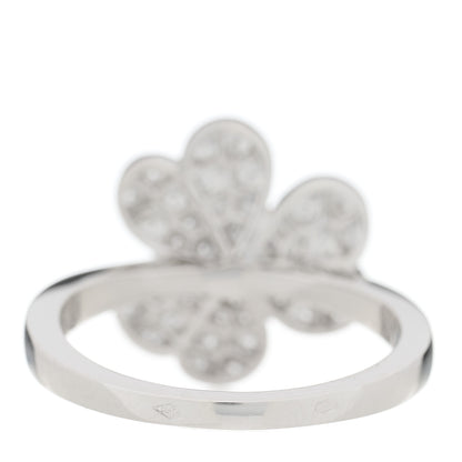 Van Cleef & Arpels 18K White Gold Diamond Small Frivole Ring 57 8 4 of 7