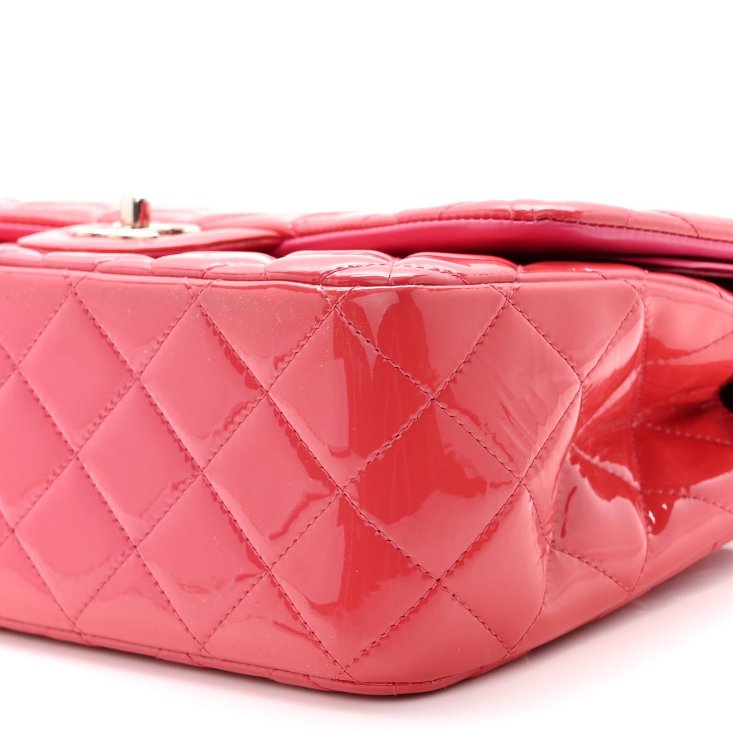 Patent Quilted Jumbo Double Flap Pink