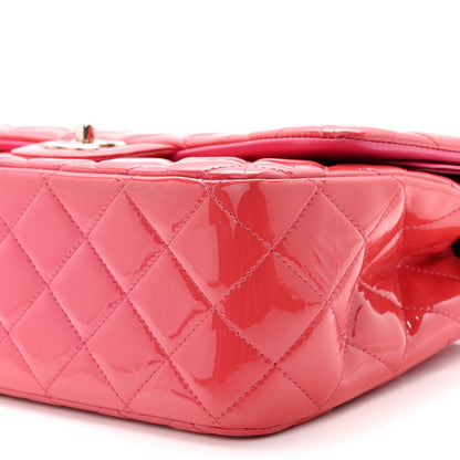 Chanel Patent Quilted Jumbo Double Flap Pink 10 of 10