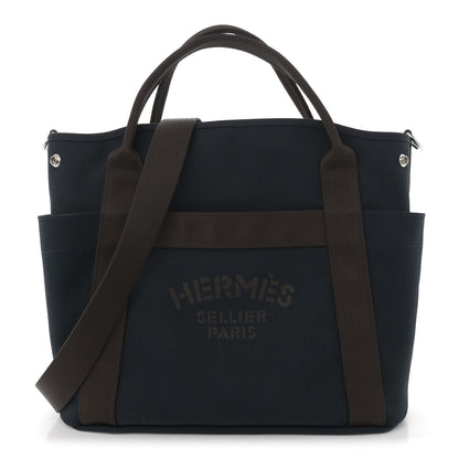 Hermes Toile Sac De Pansage Groom Bleu Navy Feu 1 of 10