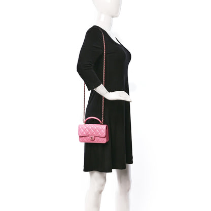 Chanel Lambskin Quilted Flap Phone Holder With Chain Pink 2 of 10