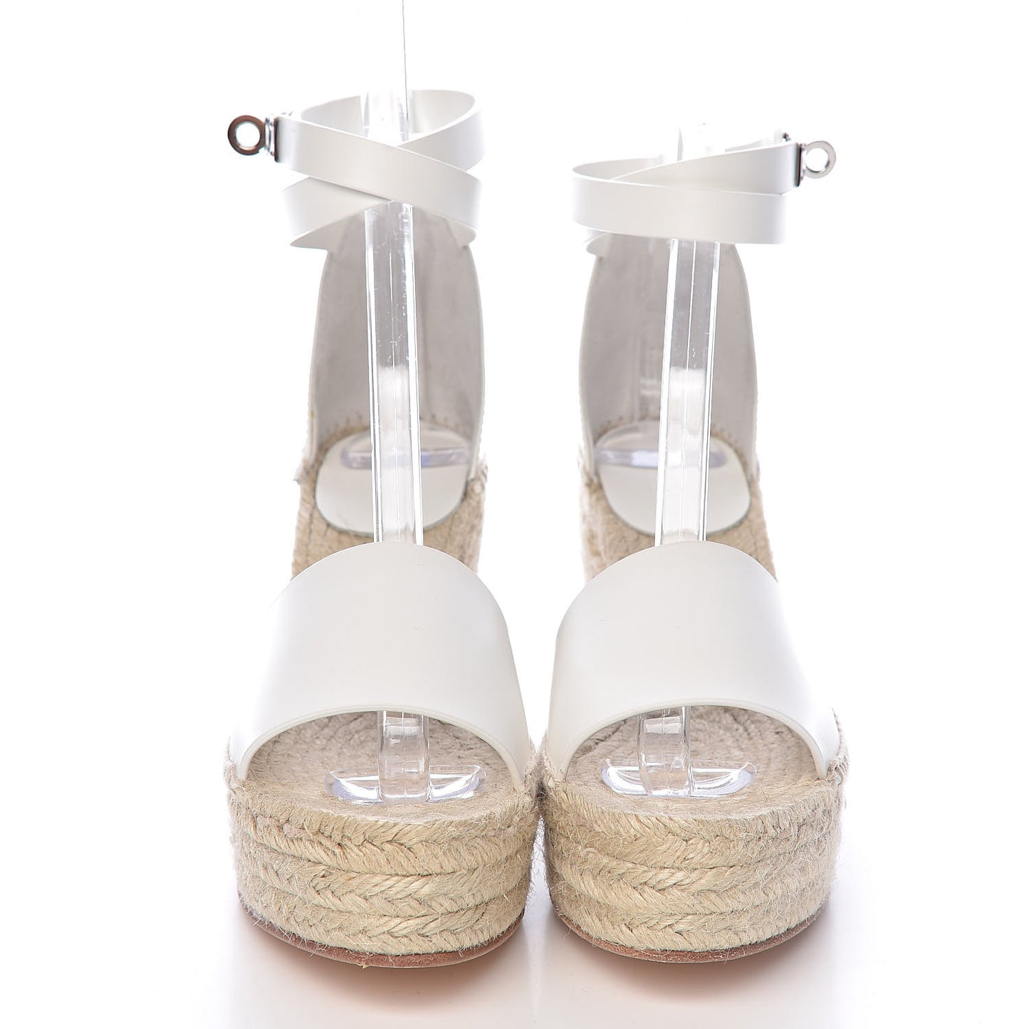 Calfskin Tivoli Espadrille Wedge Sandals 38 White