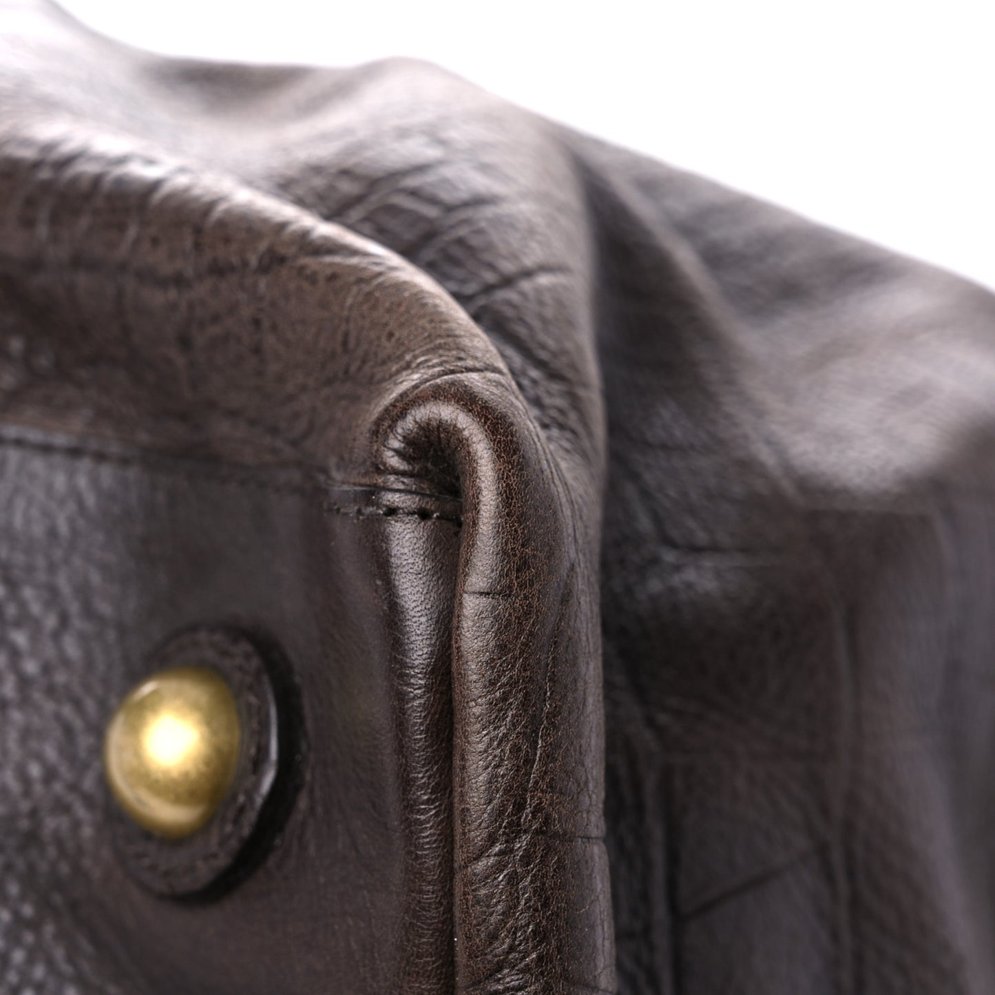 Calfskin Crocodile Embossed Duffle Bag Brown