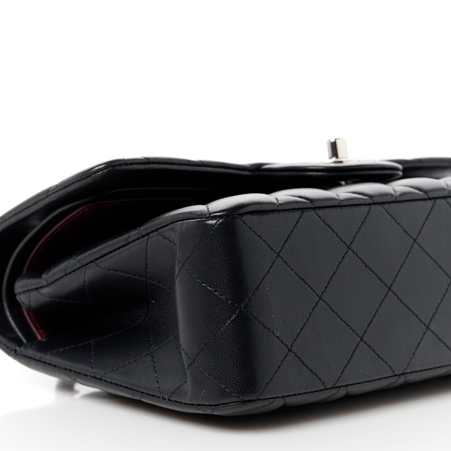 Lambskin Quilted Small Double Flap Black