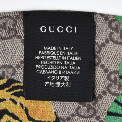 Gucci Silk GG Supreme Bengal Print Scarf Beige 4 of 7