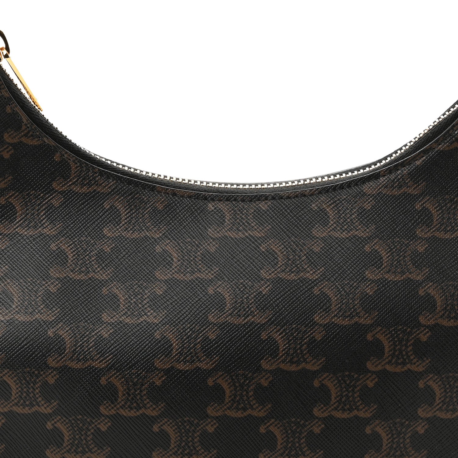 Celine Triomphe Canvas Calfskin Ava Shoulder Bag Tan 8 of 10